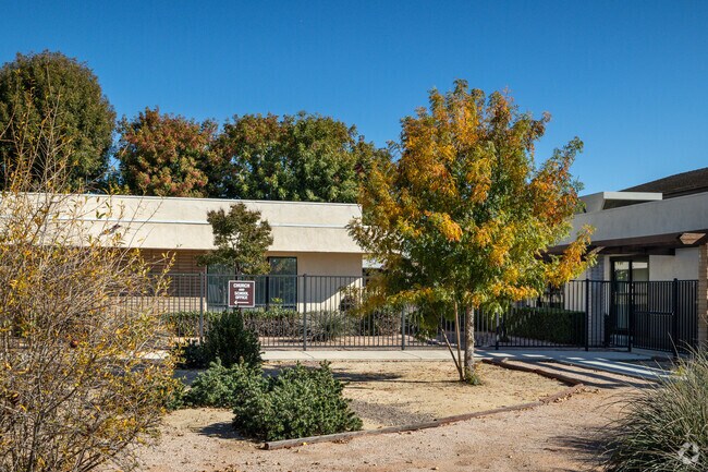 Various plants and trees are seen on the property at St. John's Lutheran in Hemet.