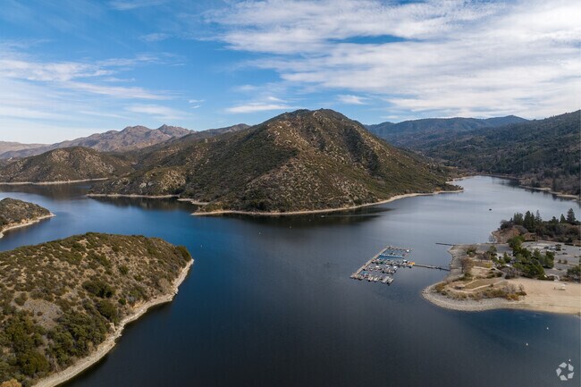 Silverwood Lake State Park is a large lake surrounded by forests.
