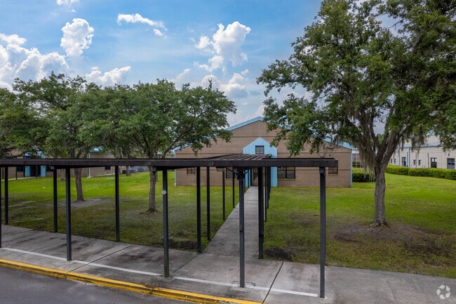 An alternate entrance of the Alice B. Landrum Middle School.