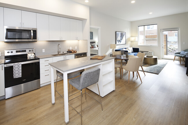 Phase II - Scheme C Kitchen, living, and dining areas with hard surface flooring