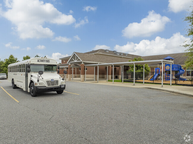 Bus rider students have a safe and dedicated entrance at Longview Elementary School.