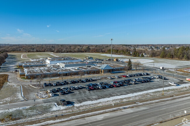 Oak-Land Middle School has a large campus surrounded by open spaces.