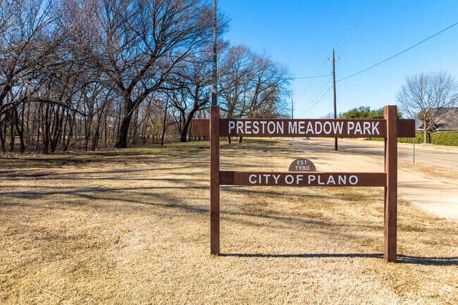 Preston Meadow Park is a large recreational area in the Spring Creek neighborhood of Plano, TX.