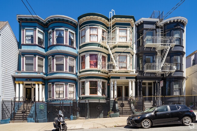 The Haight features the tall traditional townhomes that people think of when in San Francisco.