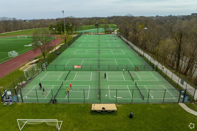 Popular Tennis and Pickleball Courts near Athletic Fields at Schenley Park in Central Oakland