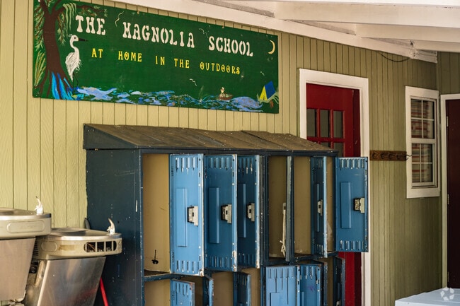 There are lockers for the students in The Magnolia School.