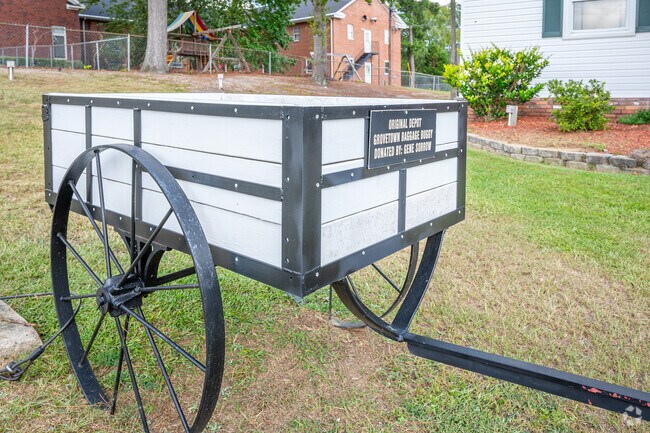 To add to the history of Grovetown, there is an original baggage buggy from those who first lived in the town years ago.
