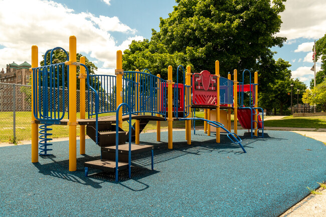 A colorful playground at Milwaukee Academy of Chinese Language is enjoyed by younger students.
