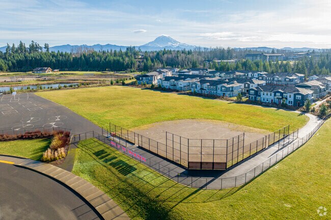 Baseball fields with mountain views.