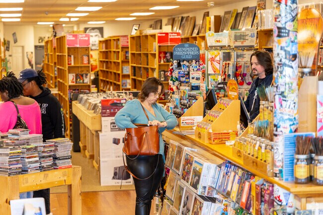 Locals in Bayville enthusiastically browse and shop for records and books.