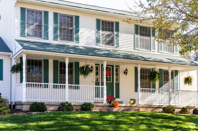 Some properties in Walton Hills have large porches with second-story overhangs.