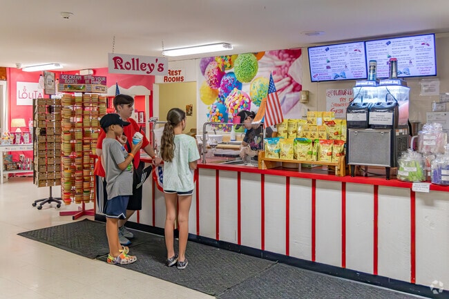 Savor the exquisite flavors of handmade ice cream at Rolley's, inside the American Candle.