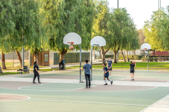 Challenge your friends to a game of basketball at Arlington Heights Sports Park.