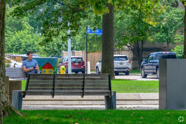 Downtown's Bronson Park is a green oasis for Kalamazoo residents, near West Main Hill.