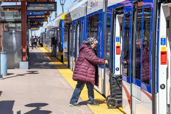 Light Rail runs on the east side of the Corcoran neighborhood, going north and south.