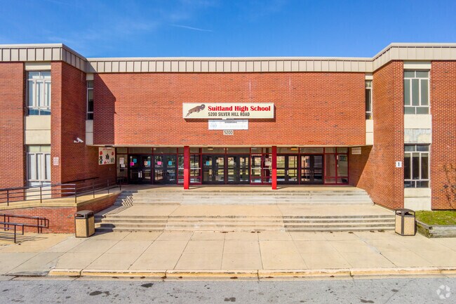 Suitland High School, located near Coral Hills, provides education and extracurricular programs for area teens.