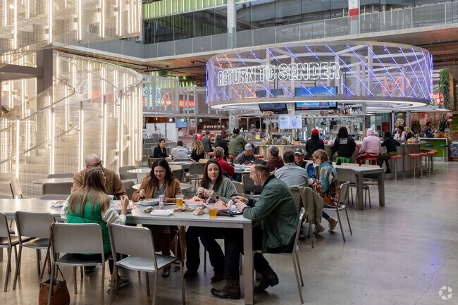Enjoy food from around the world at the food hall at the Post in Downtown Houston.