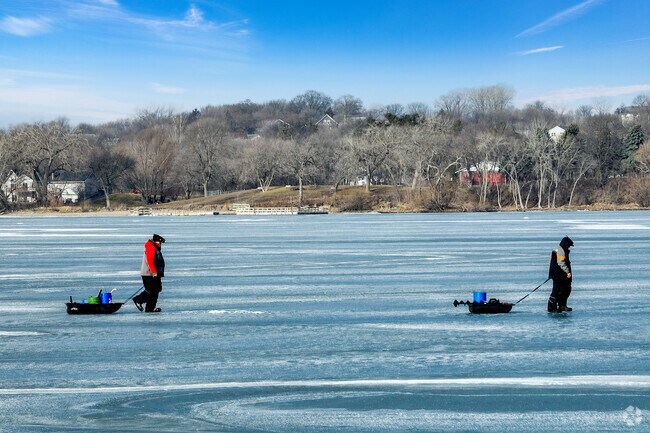 Buffalo Lake is a popular spot in winter for ice fishing.