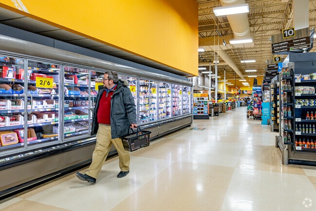 Kroger carries a selection of produce and dry goods a short drive from Narrow Gauge Woods.
