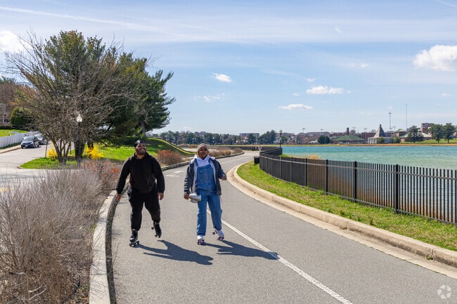 Take a relaxing and scenic stroll around Lake Montebello next to Herring Run Park.