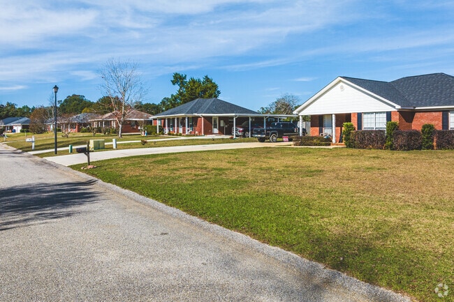 Most Jackson Creek residences are one-story, brick ranch-style homes.