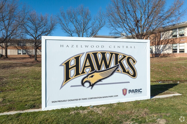 Hazelwood Central High School, home of the Hawks, serves local students.