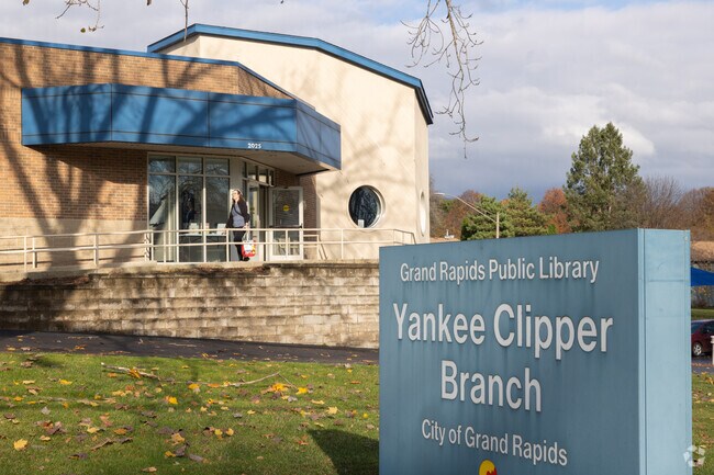 The Yankee Clipper Branch of the Grand Rapids Library sits on Leonard Ave.