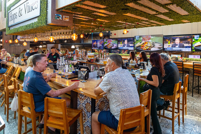 The upstairs bar at Seed 2 Table is a popular place for a drink and light food after work.
