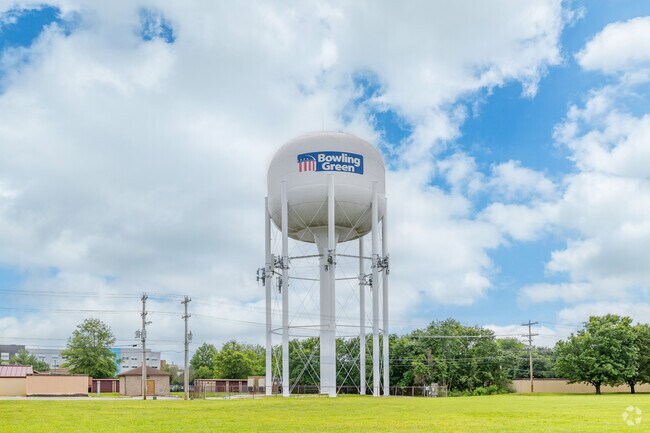 Bowling Green's water tower is an iconic landmark in the area along Scottsville Road.