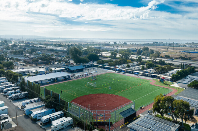A look at the playing fields at Mueller Charter School.