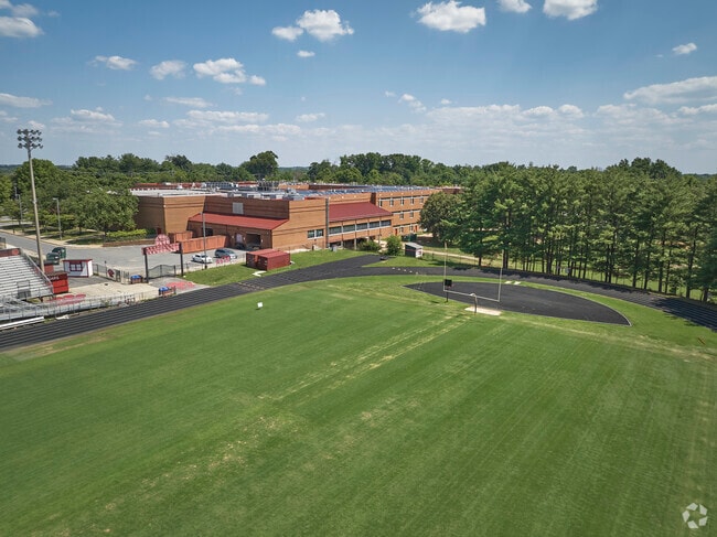 Quince Orchard High School has large green spaces for all kinds of activities.