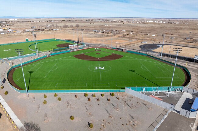 The baseball fields at Moriarty High School.
