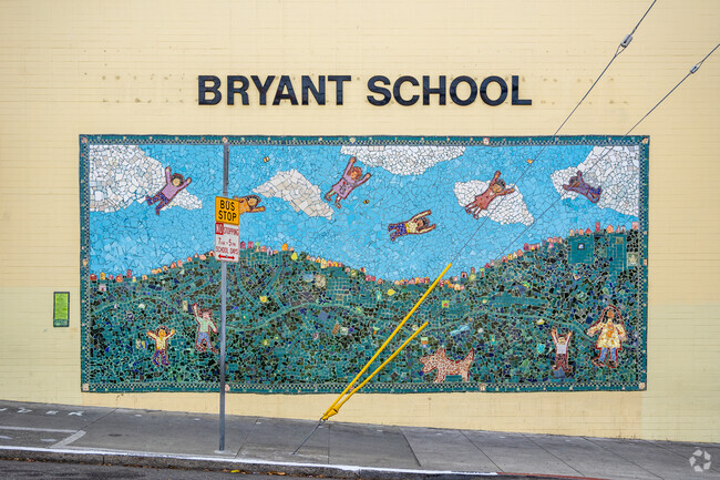 Bryant Elementary School has a lovely mosaic at its entrance.