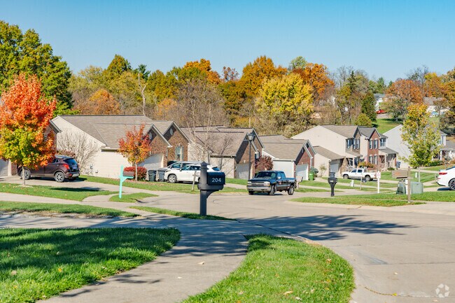 Many of the residential streets in Walton offer sidewalks for pedestrians.
