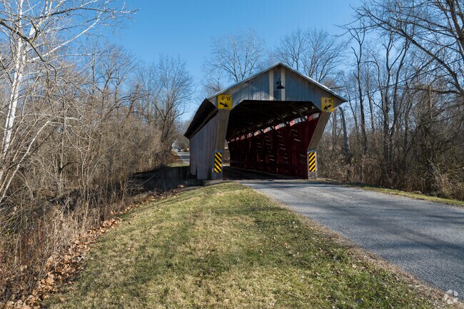 The Chambers Road Covered Bridge in Porter spans the Big Walnut Creek.