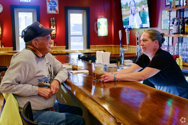 Victor’s downtown is home to favorite restaurants and local businesses, like Fire on Main.