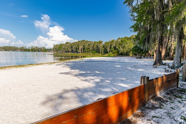 Locals enjoy the fun in the sun at the beach at Moon Lake Park.