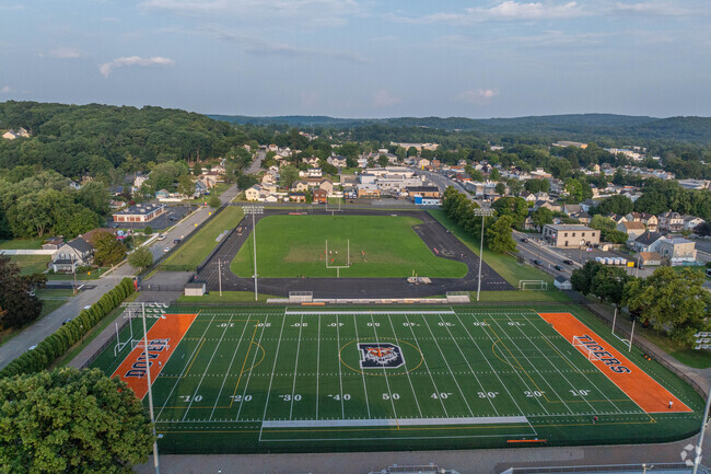 East Dover Elementary School has large sports fields for students.