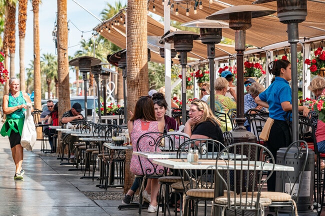 Residents of South Palm Desert take a break from shopping and eat at Armando's Bar and Grill.