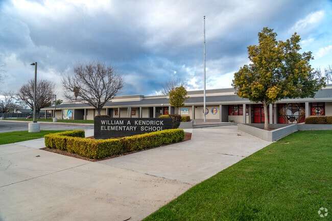 The sign at William A. Kendrick Elementary welcomes students and staff as they enter the school.