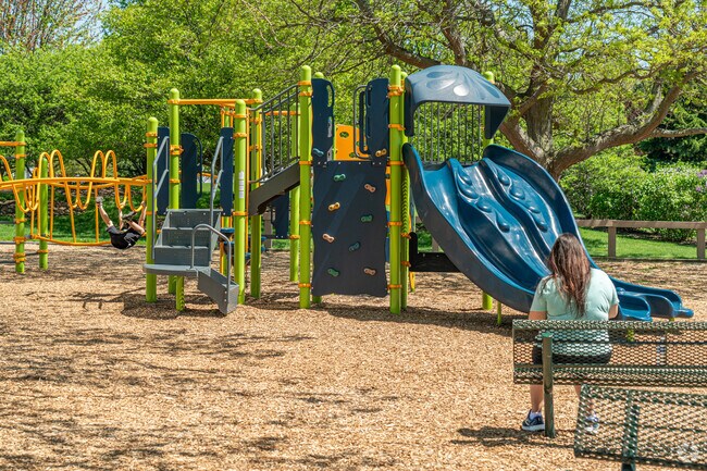 Bruce Ponti Memorial Park offers a large mulched playground for children of all ages.