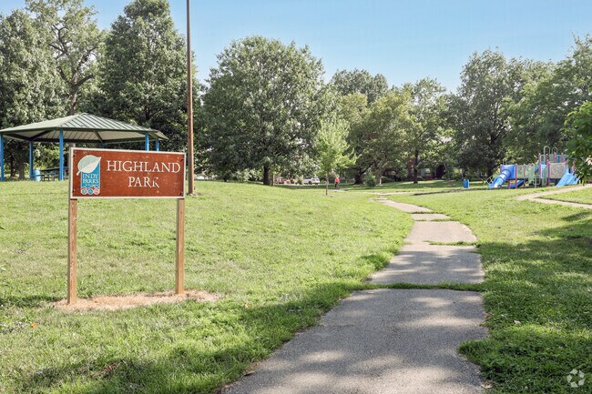 Highland Park serves as a gathering place in the Holy Cross neighborhood.