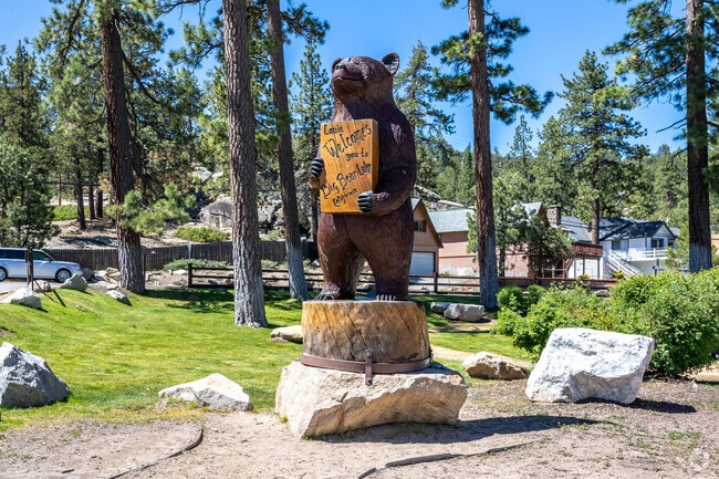 Bear Lucie extends a warm welcome to you as you arrive at Big Bear Lake.