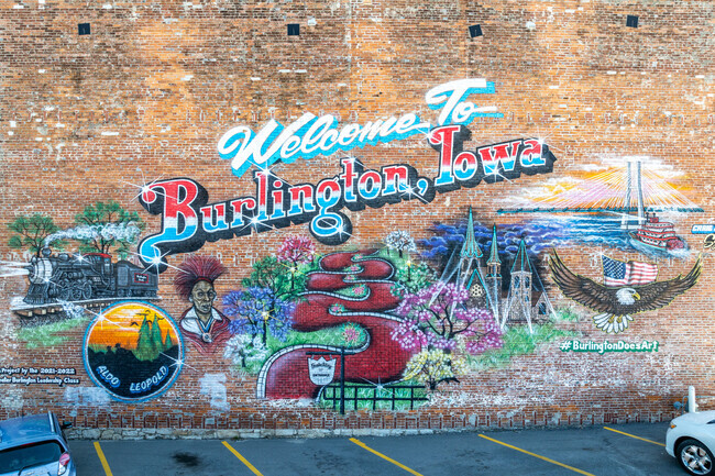 Burlington has a rich history that is celebrated in this iconic downtown mural.