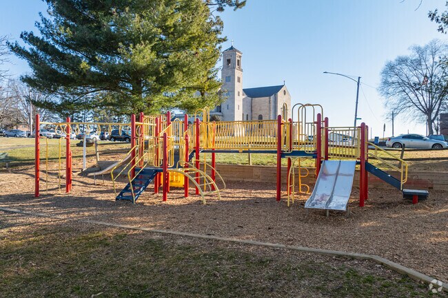 During recess kids at St. Elizabeths Elementary School can play on the playground.