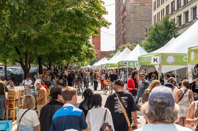 There are endless rows of booths and books at the Printers Row Lit Fest.