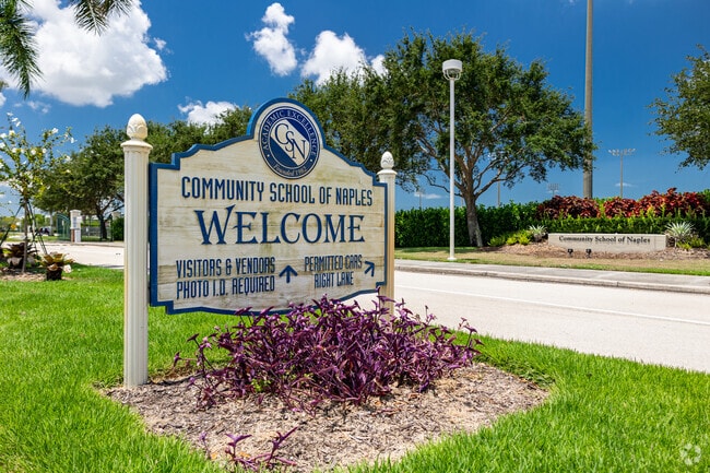 Community School of Naples welcomes students through a gated entrance.