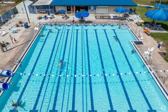 The San Carlos Park community pool is open to the public for swimming and lounging.