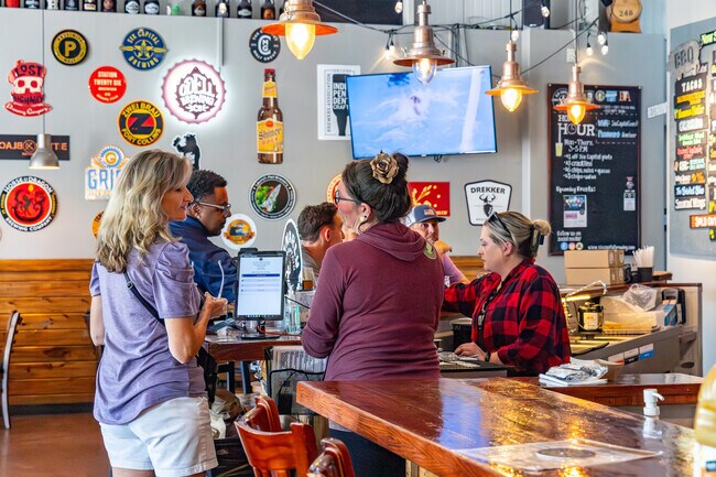 You'll be greeted with friendly staff at Six Capital Brewing, a popular brewpub in Lakeshore.