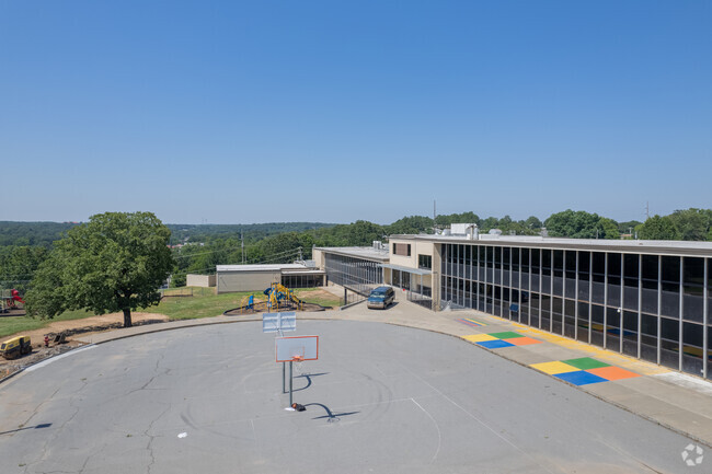 Ridge Road Elementary School has a double basketball court.